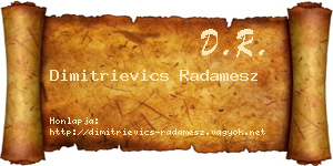 Dimitrievics Radamesz névjegykártya
